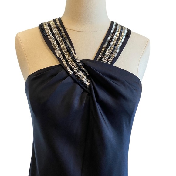 Banana Republic Embellished Halter Neck Silk Mini Slip Belay Dress - Picture 3 of 13